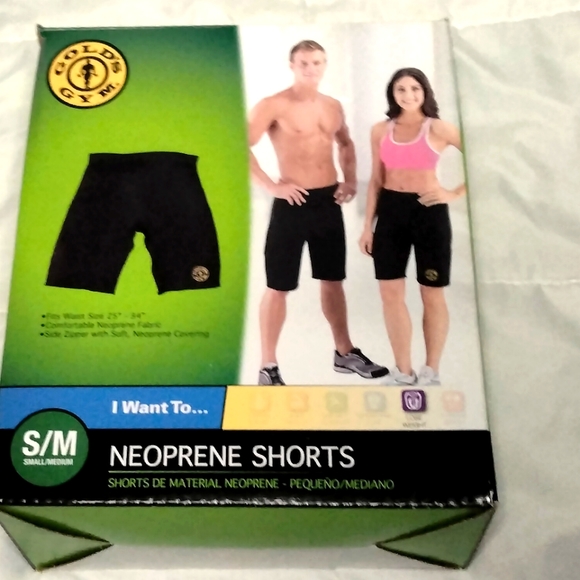 GOLD’S GYM Neoprene Workout Black Sweat Shorts )Sma/Med - Picture 1 of 6